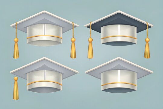 Graduation cap vector set