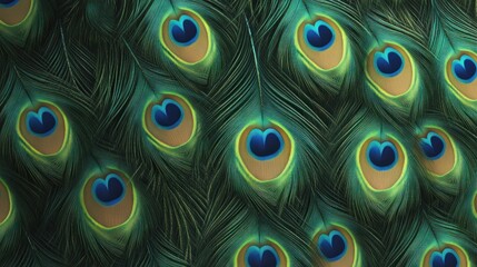 Obraz premium Peacock Feather Texture. Close-Up Peacock Feathers. Colorful Peacock Pattern. Vibrant Peacock Plumage Texture. Detailed Peacock Feather. Peacock Feather Surface. Colorful Peacock Feathers Close up. 