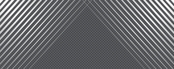 Diagonal and horizontal line composition with stripe gradient transition lattice. Vector gradation background on transparent bg blends metallic and geometric rhythm with smooth fade.