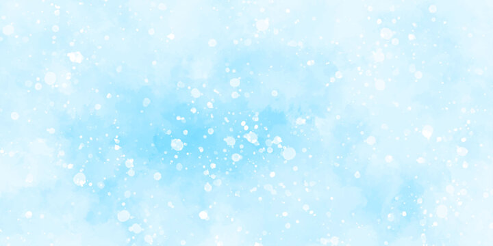 Abstract blue sky watercolor background. light blue bokeh glitter background on blurred texture. watercolor stain with hand paint pattern on blue splash with canvas. beautiful blue sky with cloud.