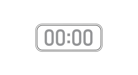 A digital timer displaying 0000 set against a stark white backdrop framed by a rectangular border