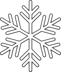 Fototapeta premium Vector snowflake outline icon representing winter season, cold temperatures, and holiday decorations
