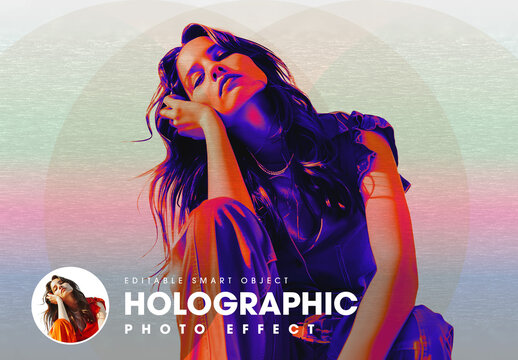 Holographic Photo Effect Template