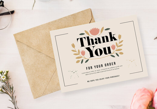 Thank You Card Template Design