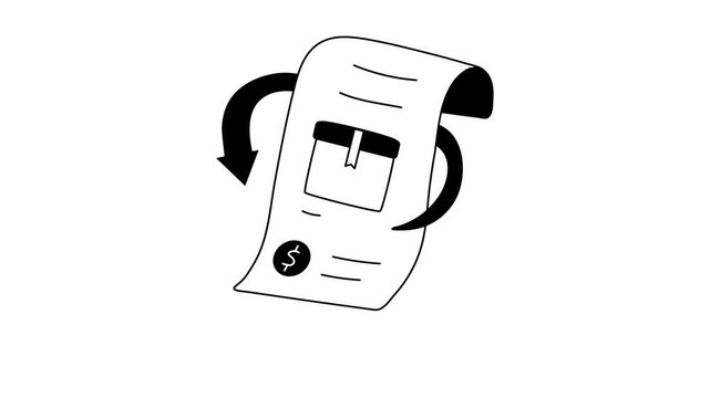 icon animation representing product return and refund policies