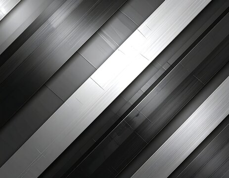 Modern abstract design with diagonal metallic stripes in gray and white