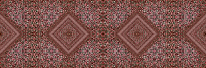 Seamless mandala pattern. Fabric border for print, carpet design.