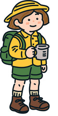 Girl hiking illustration