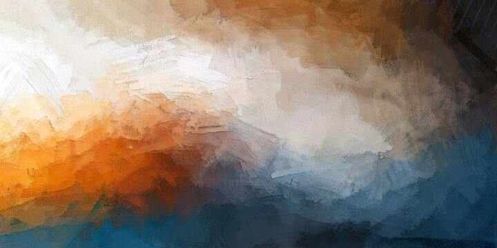 layered shadow blended abstract brush stroke gradient orange blue mustard ashes color wall mural 