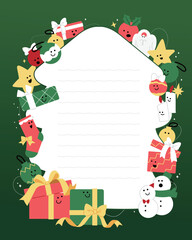 크리스마스 귀여운 캐릭터 일러스트 트리 엽서