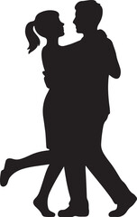 Silhouette of a couple dancing together icon