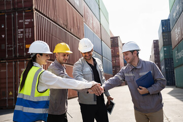 Workers Join Hand for Collaboration in the container yard