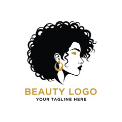 Elegant Woman Profile Logo for Beauty Brand
