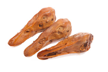 Marinated Duck Head with Spicy Red Oil - Traditional Asian Delicacy Food Ingredient