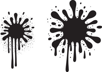 Splatter ink and paint drips