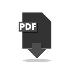 PDF file download icon with shadow
