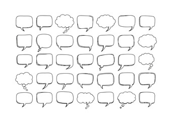 Fototapeta premium Hand-Drawn Speech Bubbles and Thought Balloons Collection.