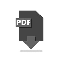 PDF file download icon with shadow