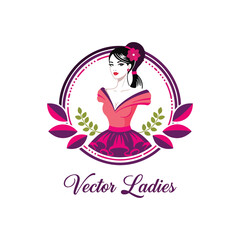 Elegant Fashion Script with Woman Silhouette Logo
