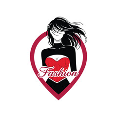 Elegant Fashion Script with Woman Silhouette Logo
