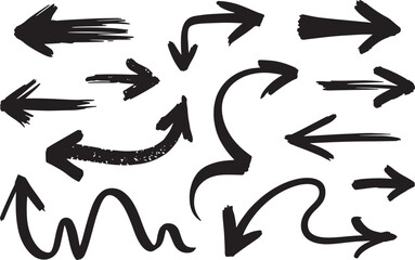 Arrows hand drawn directional pointers