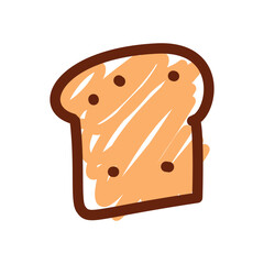 Coffee Doodle of an toast butter