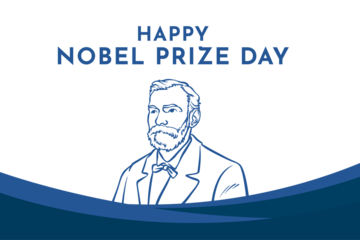 Nobel Prize Day portrait of Alfred Nobel, isolated, PNG
