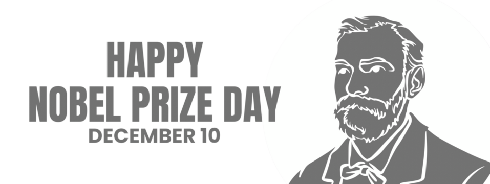 Graphic representation of Nobel Prize Day celebration, isolated, PNG