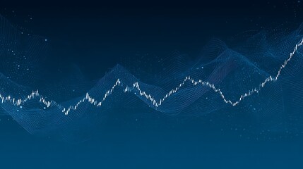 Digital Stock Market Candlestick Chart: Abstract Financial Data Wave, Trading Background, and Forex Analysis.