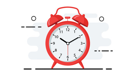 Vibrant red alarm clock with ringing bells signals urgent time management needs for deadlines and schedules