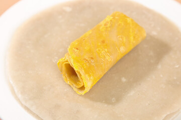 Buckwheat Burrito Breakfast Wrap on Plate - Healthy Whole Grain Morning Meal