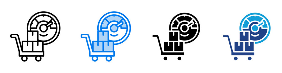 Kpis icon set multiple style collection