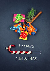 loading christmas with colorful gift boxes