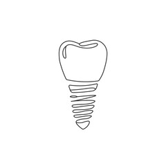 Single Line Art of a Dental Implant