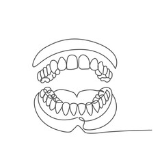 continuous line drawing of a Human Teeth