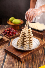 Homemade Roasted Gluten Skewers - Traditional Shaanxi Chinese Street Food Preparation