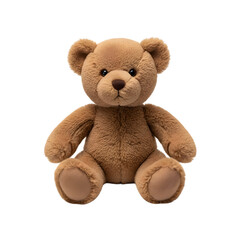 A Soft Brown Teddy Bear Toy Sitting Comfortably on a Transparent Background Ideal For Children And Playful Designs