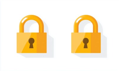 Naklejka premium Set of padlock icons showing open and closed lock symbols in modern flat vector style. Minimal and clean security concept illustration