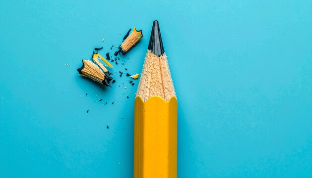 Macro Shot of Sharpened Yellow Pencil Tip