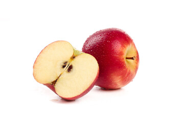 Fresh Red Apple Half Slice Isolated White Background New Zealand Imported Fruit