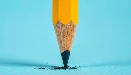 Macro Shot of Sharpened Yellow Pencil Tip