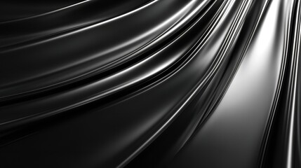 Elegant dark chrome abstract background with smooth, flowing lines and subtle reflections of light