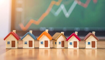 Real Estate Market Growth - Miniature Houses and Rising Graph.