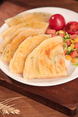 Handmade Shanghai Scallion Pancakes with Butter - Traditional Pan-Fried Chinese Food