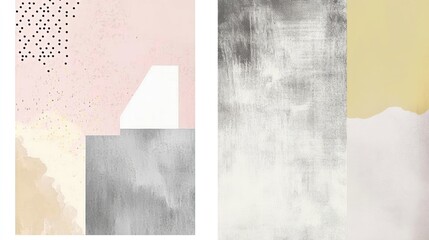 Abstract art of combined shapes, textures, and colors. Modern digital background or graphic design element