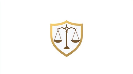Legal shield with scales of justice