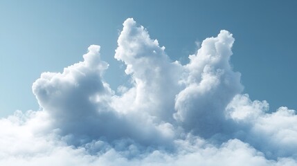Majestic white clouds against a clear blue sky create a serene and peaceful atmosphere in the heavens