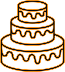 Simple three tier wedding cake outline illustration