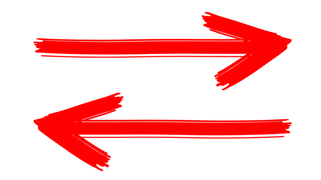 hand drawn symbols - set collection of red arrow pointing up, grunge red arrows isolated on transparent or white background png - Powered by Adobe