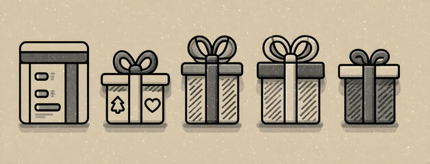 Loyalty card, incentive gift, collect bonus, earn reward, redeem gift, win present, vector mono line icon, linear illustration, outline design